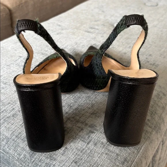 Frances Valentine Sandy Slingback Pumps in Blue/Green Plaid - Picture 4 of 7